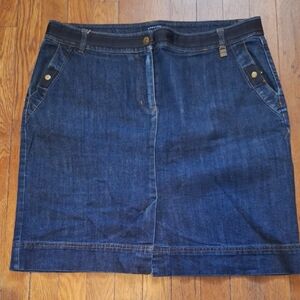 Jones New York Dark Blue Denim Pencil Skirt